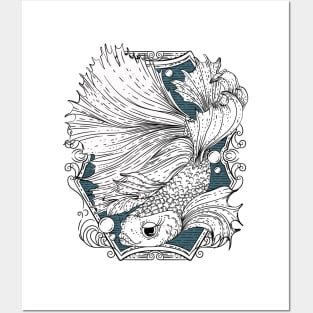 Betta fish illustration Posters and Art